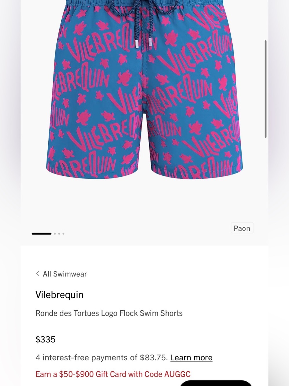 RARE Vilebrequin Men’s Ronde des Tortues Logo Flock Swim Shorts (L) - Picture 8 of 8